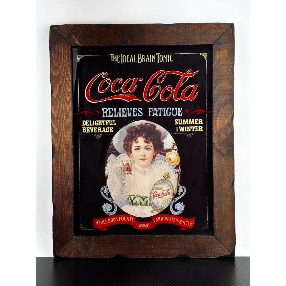 Vintage Coca-Cola Advertising Mirror Tray Antique‎ Coke Sign Decor